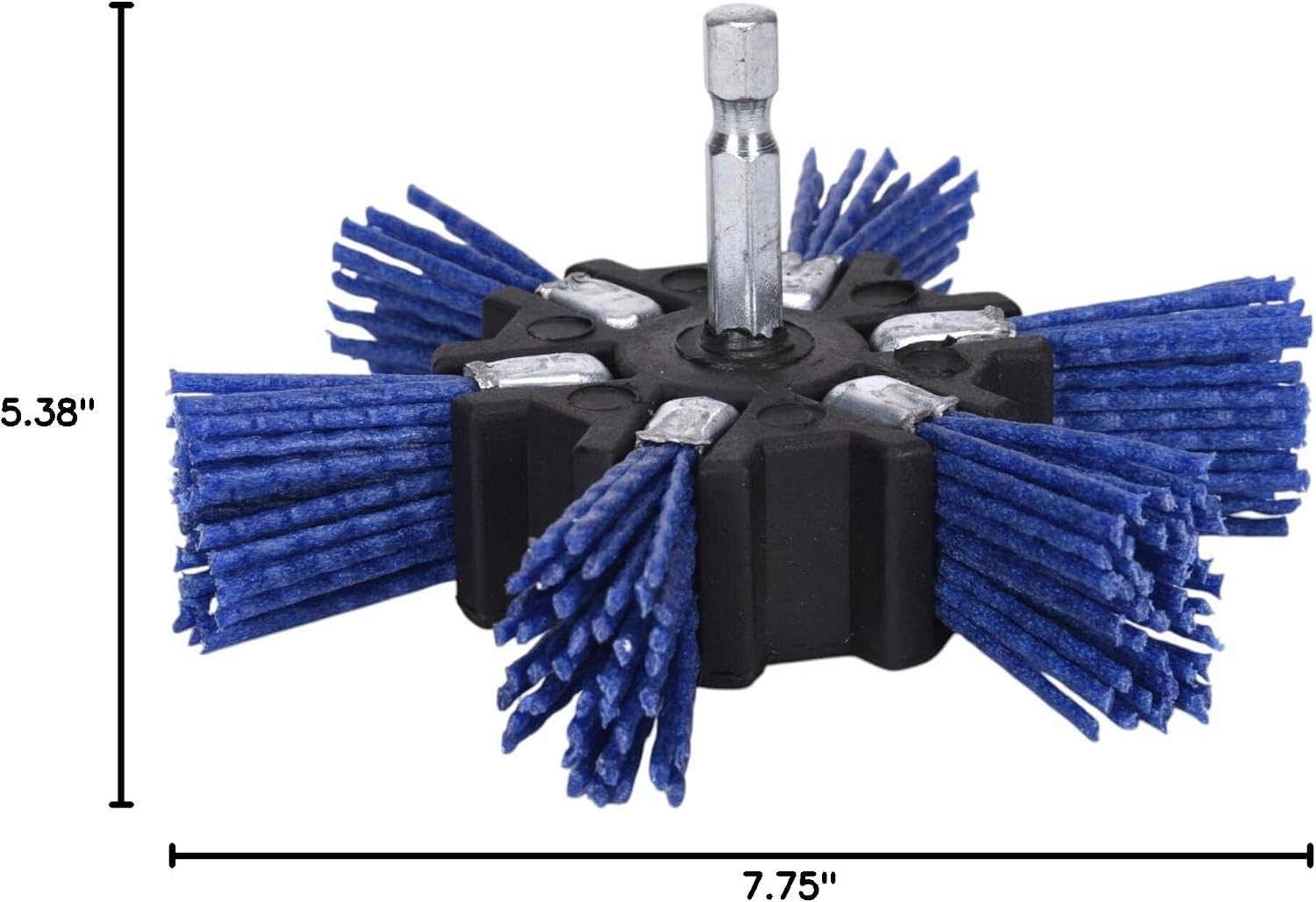 Century Drill & Tool 77343 4" Fine Nylon Flap Brush, 150 Grit, 1/4" Quick Change Shank, 4,500 RPM - Nylon Bristles for Metal, Wood, Plastic, Masonry