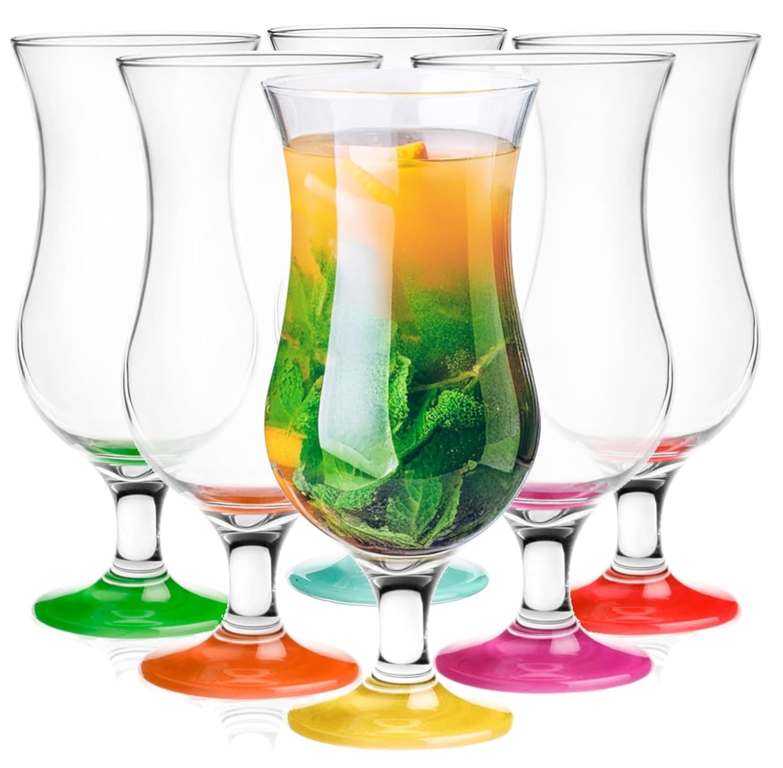 Glasmark Krosno Cocktail Glasses Set Long Drink Cocktail Gin Beer Water Glass Smoothie Dessert Dishwasher Safe Mix 6 x 420 ml