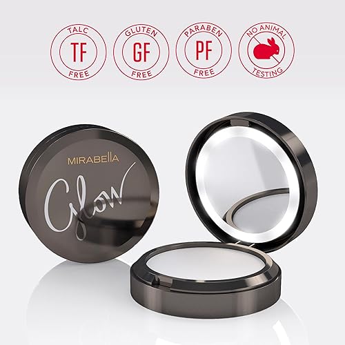Miniatura 5 de Mirabella Beauty - Polvo de maquillaje universal prensado, brillo por Mirabella Beauty, polvo de fijación mate translúcido infundido con ácido