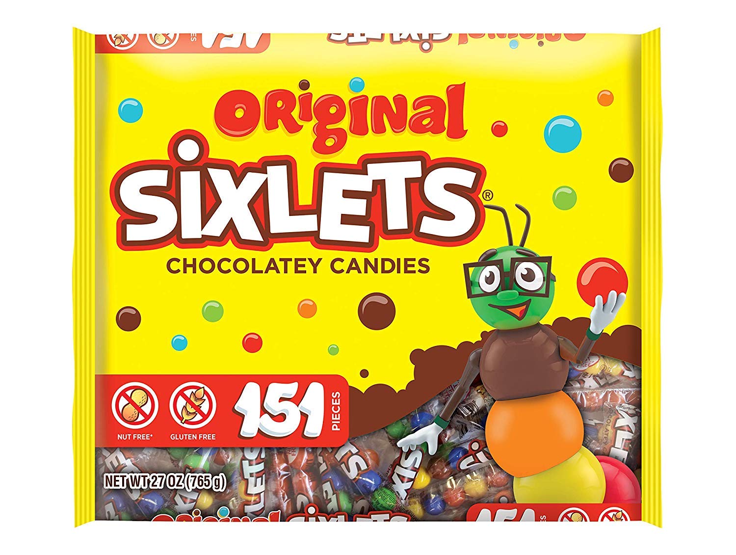 Original Sixlets Chocolate Candy Twelve Ball Tube Display Box