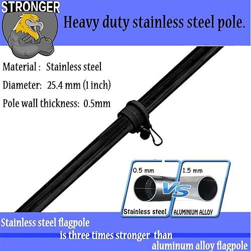 Miniatura 2 de diig - Kit de poste de bandera de 6 pies de acero inoxidable resistente