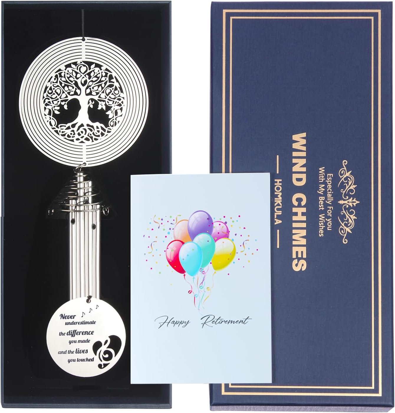 Retirement Wind Chimes, Happy Retirement Gifts for Woman 2024, Funny Retired Gifts for Men, Coworker, Nurse, Boss, Doctors, Teacher (S)