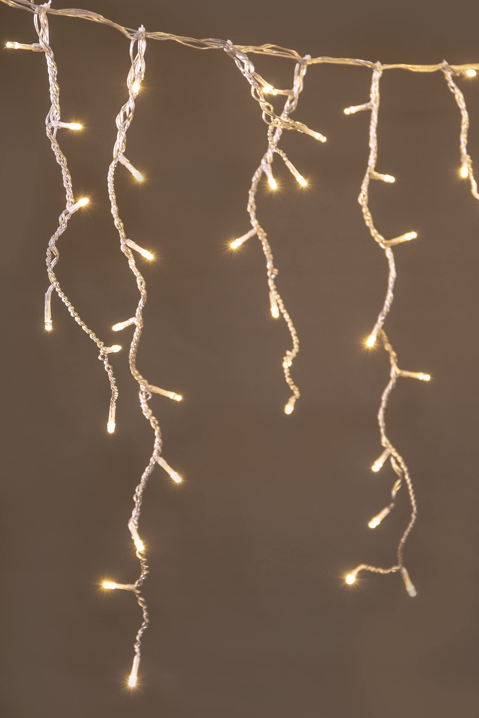Christmas Tree World Warm White/720 Leds | Clear Cable Led Snowing Icicle Light Set | |