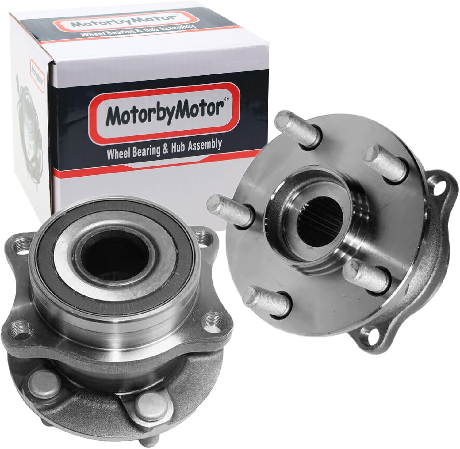 MotorbyMotor 512401 Rear Wheel Hub Bearing Assembly Fits for Scion FR-S, Subaru BRZ, Forester, Legacy, Outback, Impreza, Toyota 86 Wheel Bearing and Hub Assembly with ABS 5 Lugs-2 pc Set
