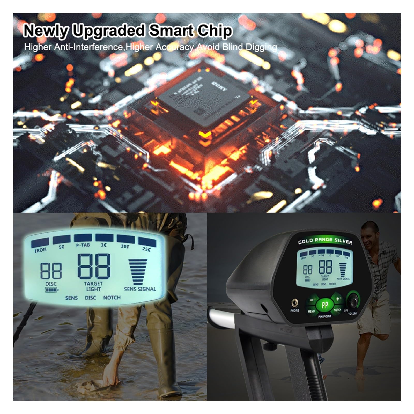 High Accuracy Professional MD-4090 Underground Metal Detector LCD Metal Detector With Memory Function Backlight Adjustable(MD-4090SET)