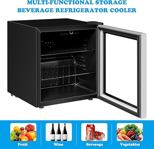 Miniatura 6 de ARLIME Mini refrigerador de 60 latas, refrigerador de bebidas con puerta de cristal, mini máquina dispensadora de bebidas, refrigerador pequeño para