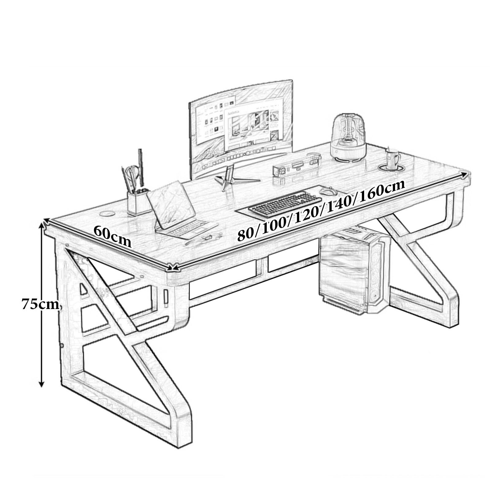 Scrivania angolare per computer portatile, per casa, ufficio, postazione di gioco per studio, camera da letto e balcone, postazione di lavoro elegante e funzionale