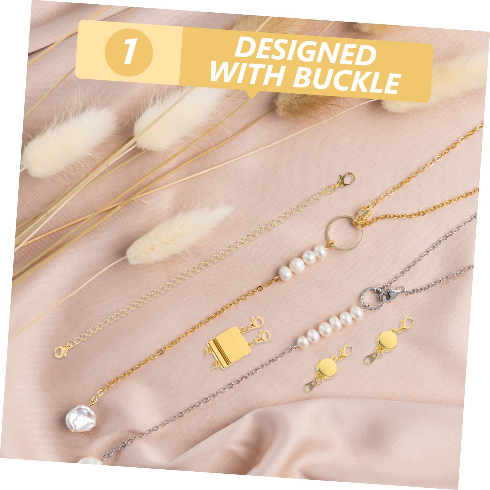 Operitacx 4 Sätze Kettenverlängerungs Set mit Karabiner Verschlüssen Reihige und Reihige Connectoren Langlebigem Legierungsmaterial für Diy Schmuckherstellung und Armbänder