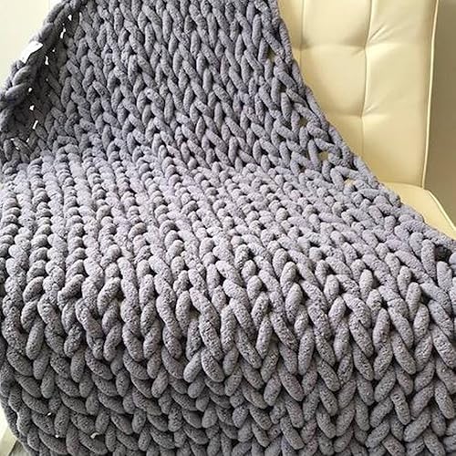 Miniatura 3 de Manta de felpilla de punto grueso de tamaño pequeño de 32 x 32 pulgadas, manta de ganchillo súper voluminosa para decoración del hogar
