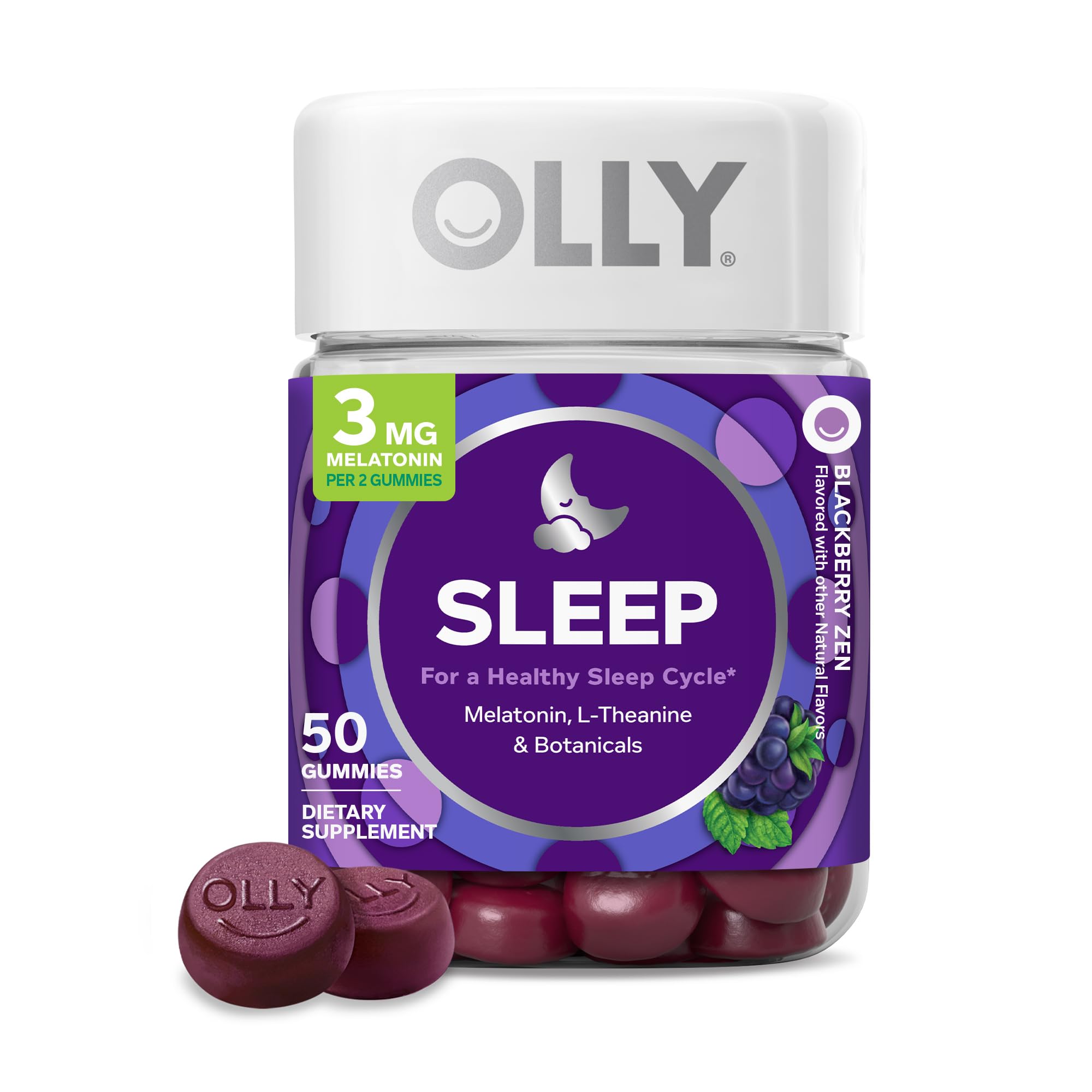 OLLY Restful Sleep Gummy Supplements, Blackberry Zen, 50 Count-image-44