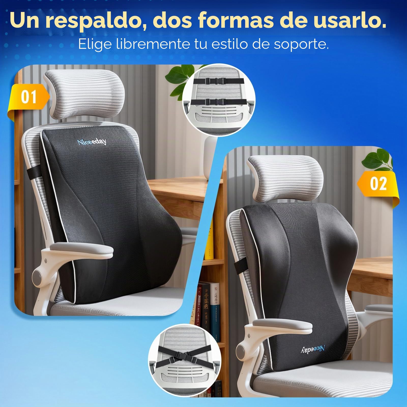 Niceeday Almohada de Apoyo Lumbar