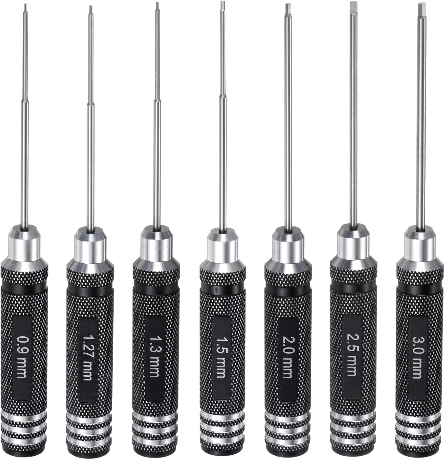 HARFINGTON 7pcs RC Hex Screwdriver 0.9mm 1.27mm 1.3mm 1.5mm 2mm 2.5mm 3mm Hexagon Screwdrivers Wrench RC Hex Driver Repair Tool for RC Models Car Helicopter Boat