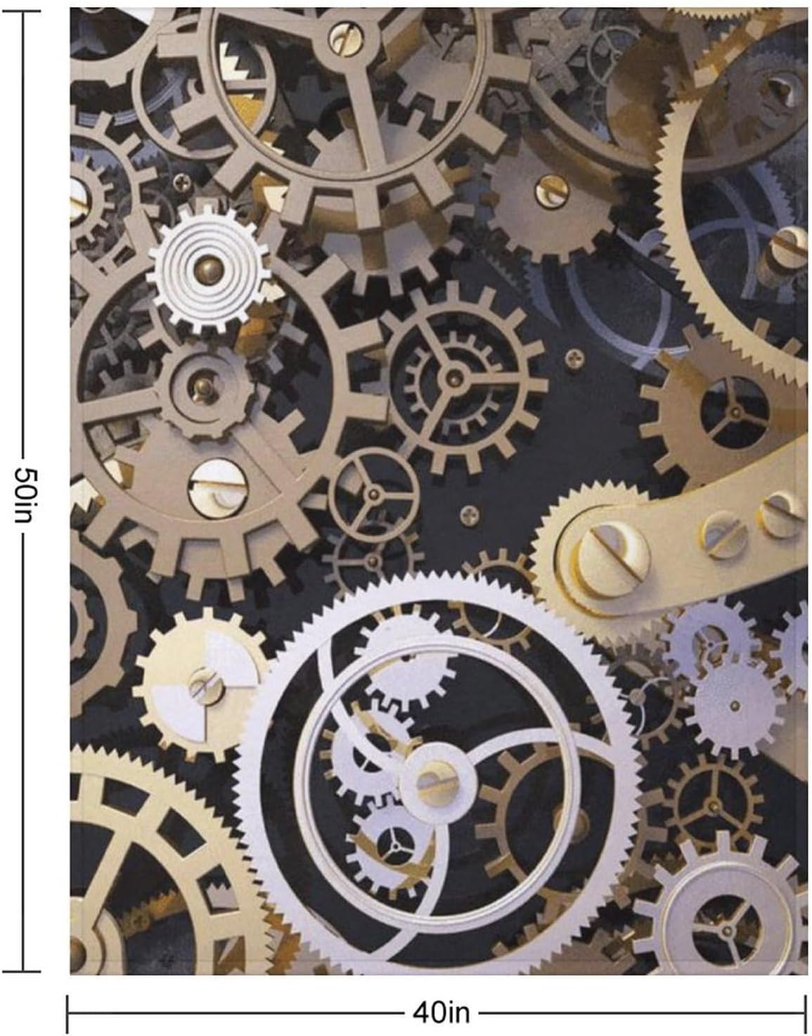 Steampunk Mechanical Gears Blanket Super Soft Warm Flannel Throw Blankets Lightweight Breathable Bath Towel Cozy Luxury Blanket for Couch Home Decor Tapestry for Travel Camping image 2
