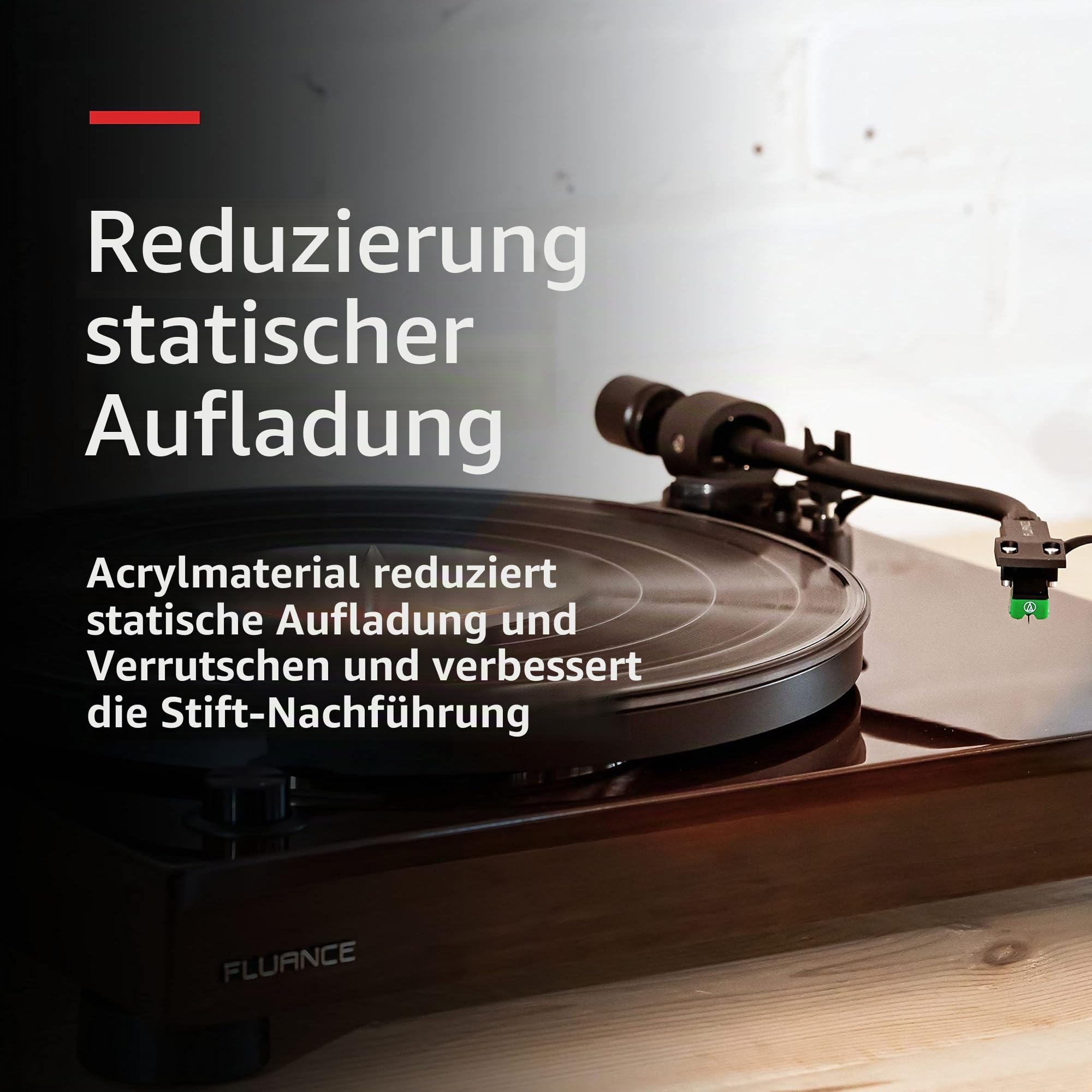 Fluance Acrylplatte für Plattenspieler – reduziert Vibrationen für verbesserte Klangklarheit für Schallplattenwiedergabe, antistatisch, präzise bearbeitet, kompatibel mit 30,5 cm (12 Zoll)