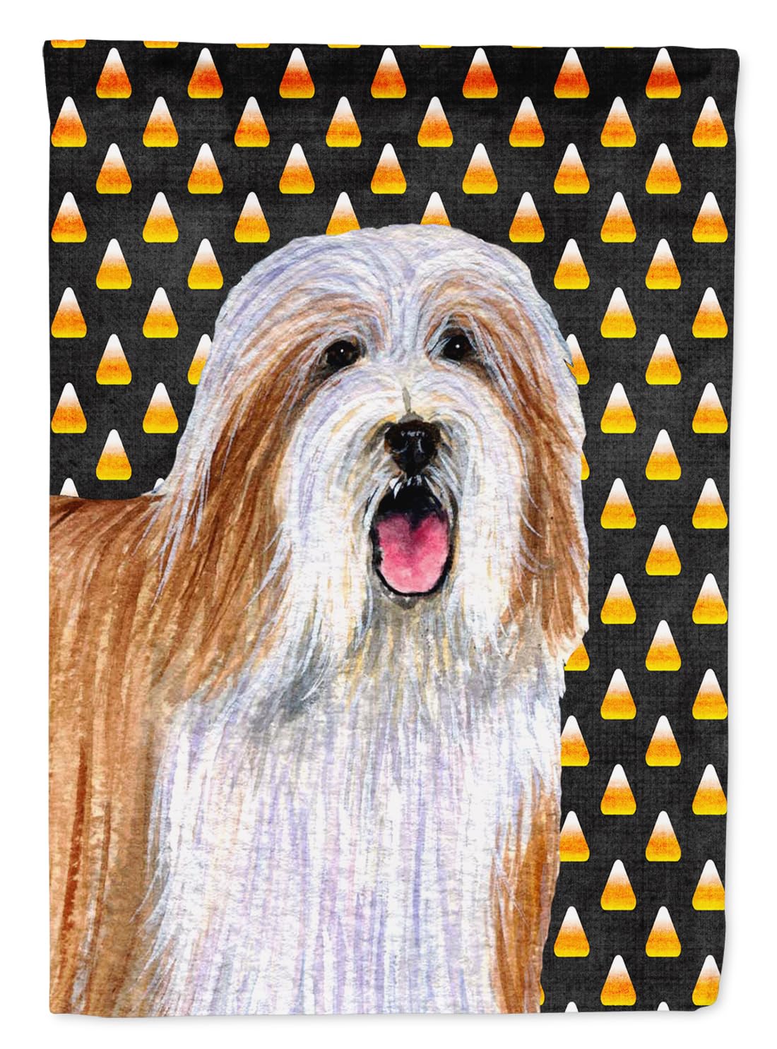 Drapeau de jardin Bearded Collie anti-décoloration pour décoration d'Halloween durable