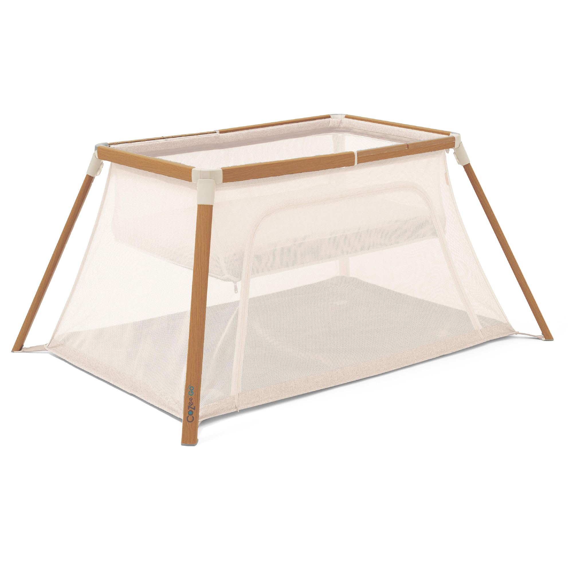 Tutti Bambini CoZee® Go 3-in-1 Reisebett Baby mit Matratze | Laufstall Baby faltbar & Babybett | 360° Atmungsnetz | Ab Geburt bis 3 Jahre | Nussbaum & Ecru