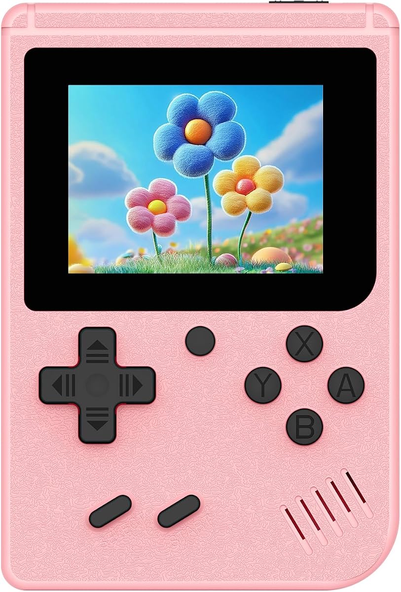 Consola de juegos portátil retro 400 videojuegos integrados, emulador portátil de mano con pantalla de 3,0 pulgadas, mini consola de juegos retro de viaje (rosa)