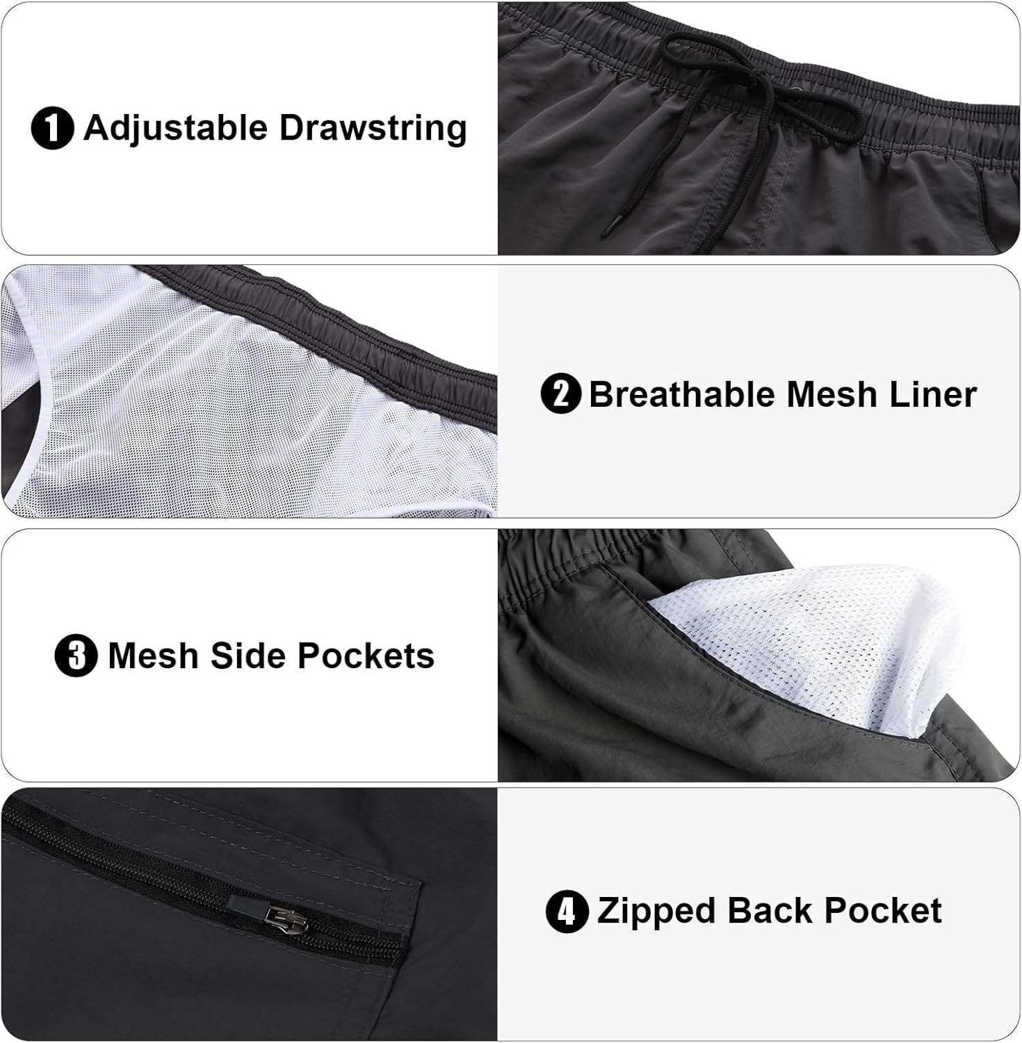 Mens Swim Trunks Men's Quick Dry Swim Shorts Swimming Trunks Bathing Suit Beach Shorts Swimwear with Mesh Liner - Image 4