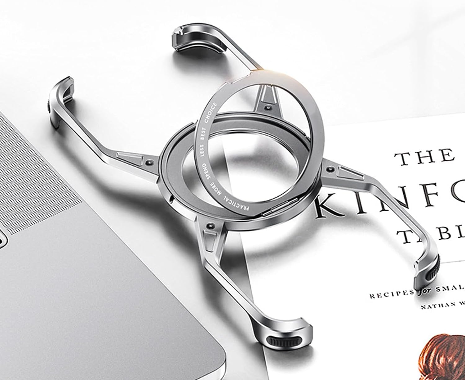 Bezel Less Case for iOS Phone, Frameless Phone Case with 360° Rotation Magnetic O Ring Stand Bezel Less Metal Slim Hard Shockproof Ultra Thin Phone Case for iOS Phone 13