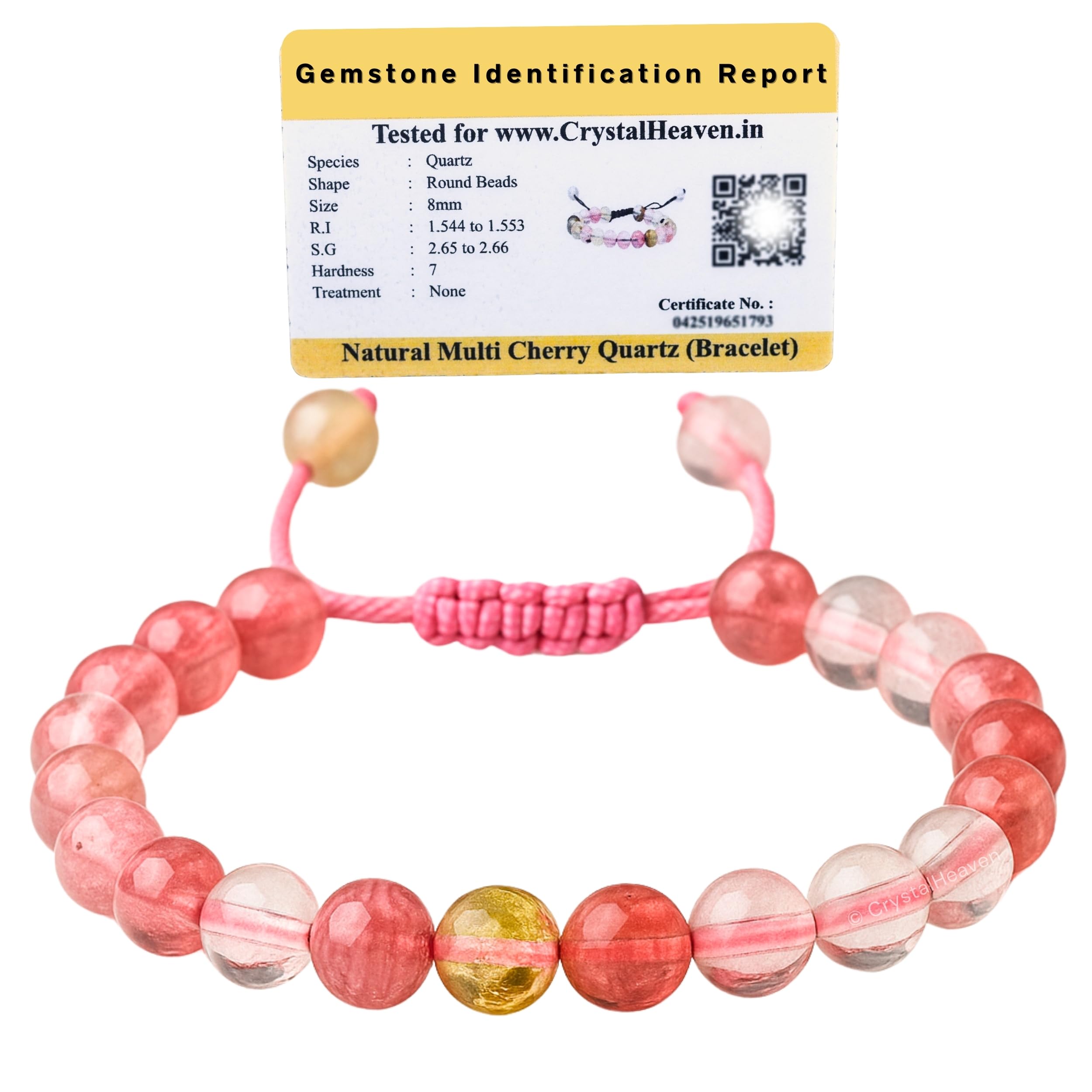Crystal Heaven Certified Crystal Bracelet for Women Men with Healing Crystal and Reiki Stone - Original Authentic Gemstone Adjustable Beaded Bracelet for Money, Wealth Success & Positive Energy