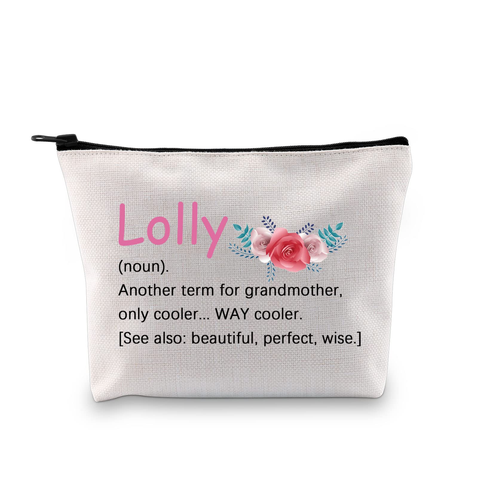 XYANFA Lolly Definition Makeup Bag Lolly Gift Grandmother Gift Mothers Day Gift Canvas Bag (lolly noun)
