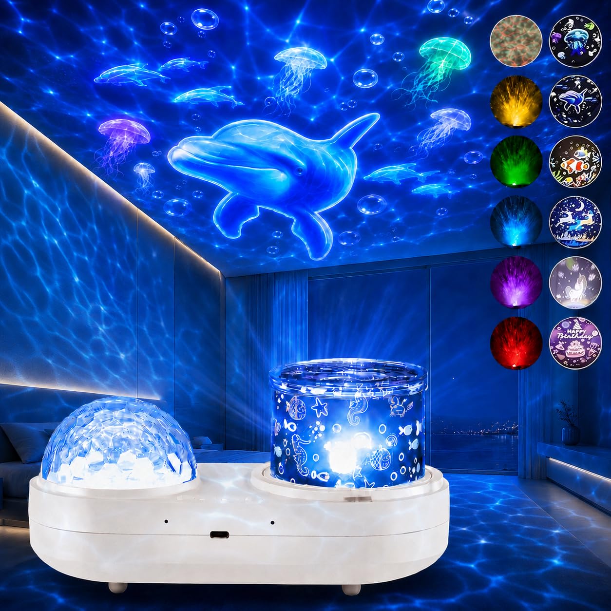 Photo 1 of Generic 2-in-1 Ocean Projector Night Light