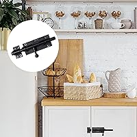 Vista 5 de Pestillo de perno de barril, pestillo de puerta de perno deslizante, cerradura deslizante negra de 6.3 pulgadas con orificio para candado, herrajes