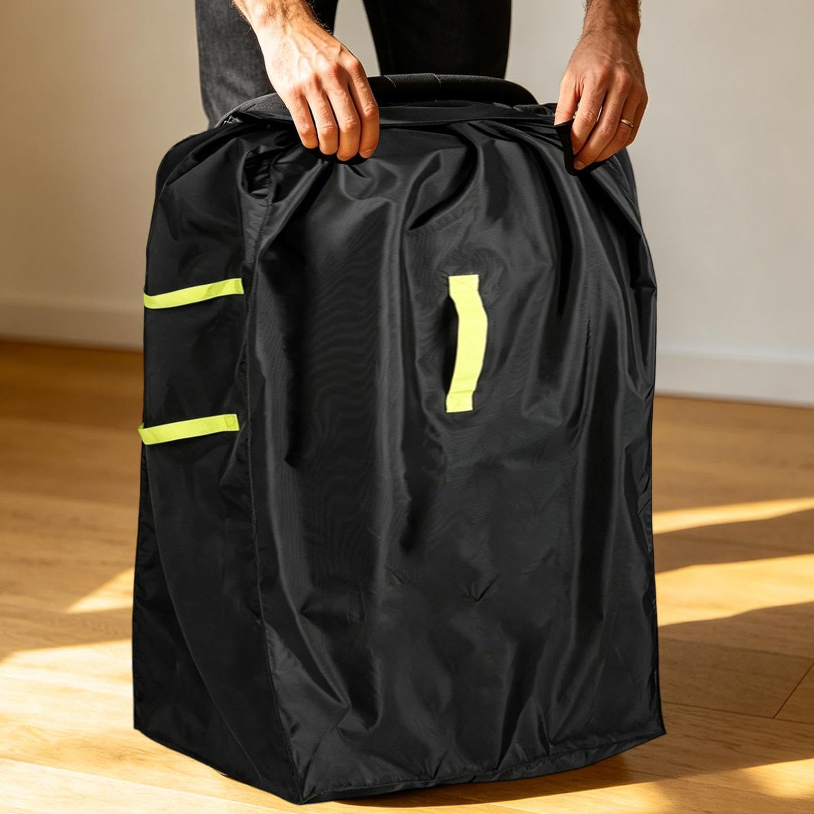 Sac de pour poussette en avion 61 x 46 x 119 cm Tissu Oxford imperméable | Sac poussette avion pour double personne, double roue et chariots standard, enregistrement et déménagement