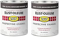 Vista 9 de Rust-Oleum 7770502-2PK - Pintura anti-óxido para aplicación con brocha, cuarto de galón, almendra brillante, (paquete de 2)
