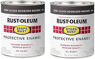 7754502-2PK Stops Rust Brush On Paint, Quart, Semi-Gloss Anodized Bronze, 2 Pack