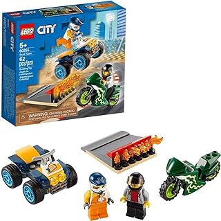 LEGO City Turbo Wheels – Specialist Team, Construction Set, Includes Quad and Stunt Bike, 2 Mini Pilot Figures with Helmet and Flame-Off Ramp (60255), Assorted Colour/Model
