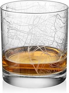 Rocks Whiskey Old Fashioned 11oz Glass Urban City Map New York