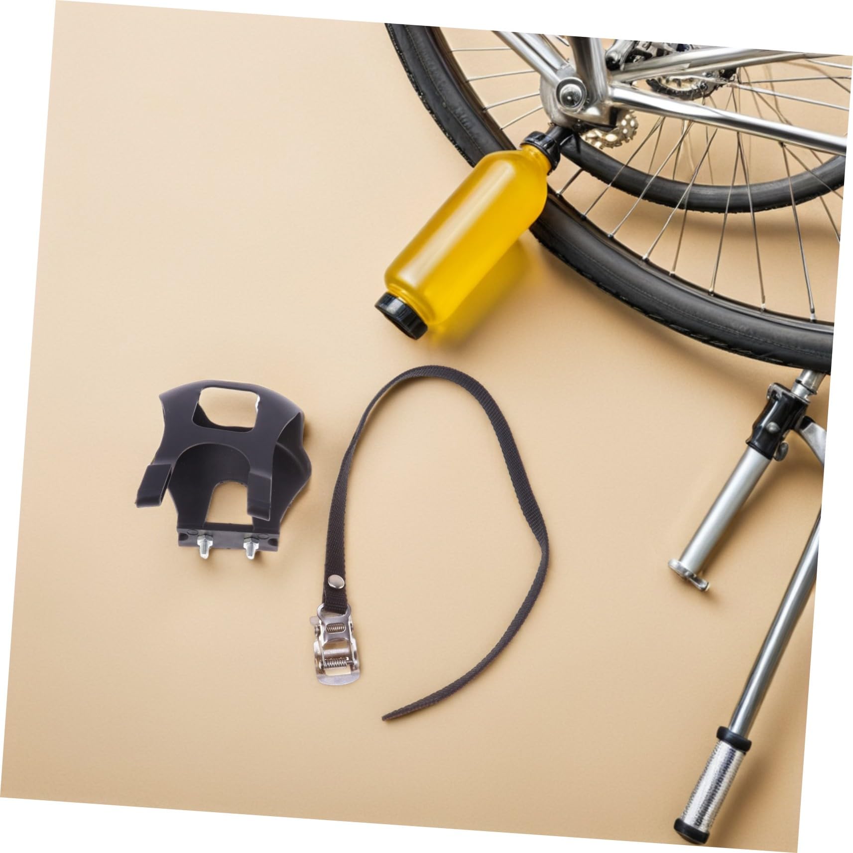 Happyyami 6 Pezzi Cinghie Regolabili per Pedali Bici con Clip per Dita Antiscivolo e Resistenti Intemperie Accessori Sicuri per Pedali Mountain Bike