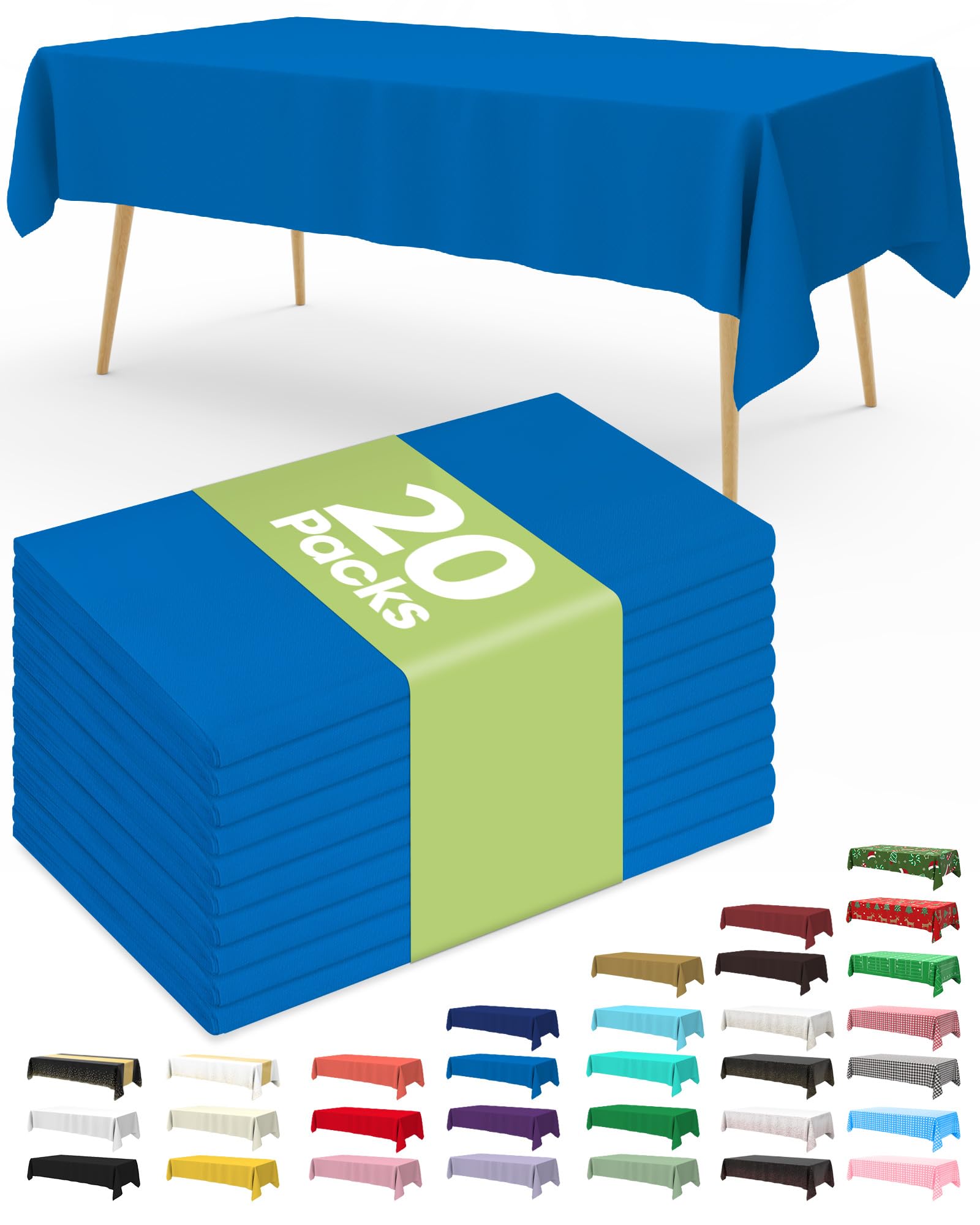 White Disposable Tablecloths - 20 Pack -24 White Disposable Tablecloths - 20 Pack -24