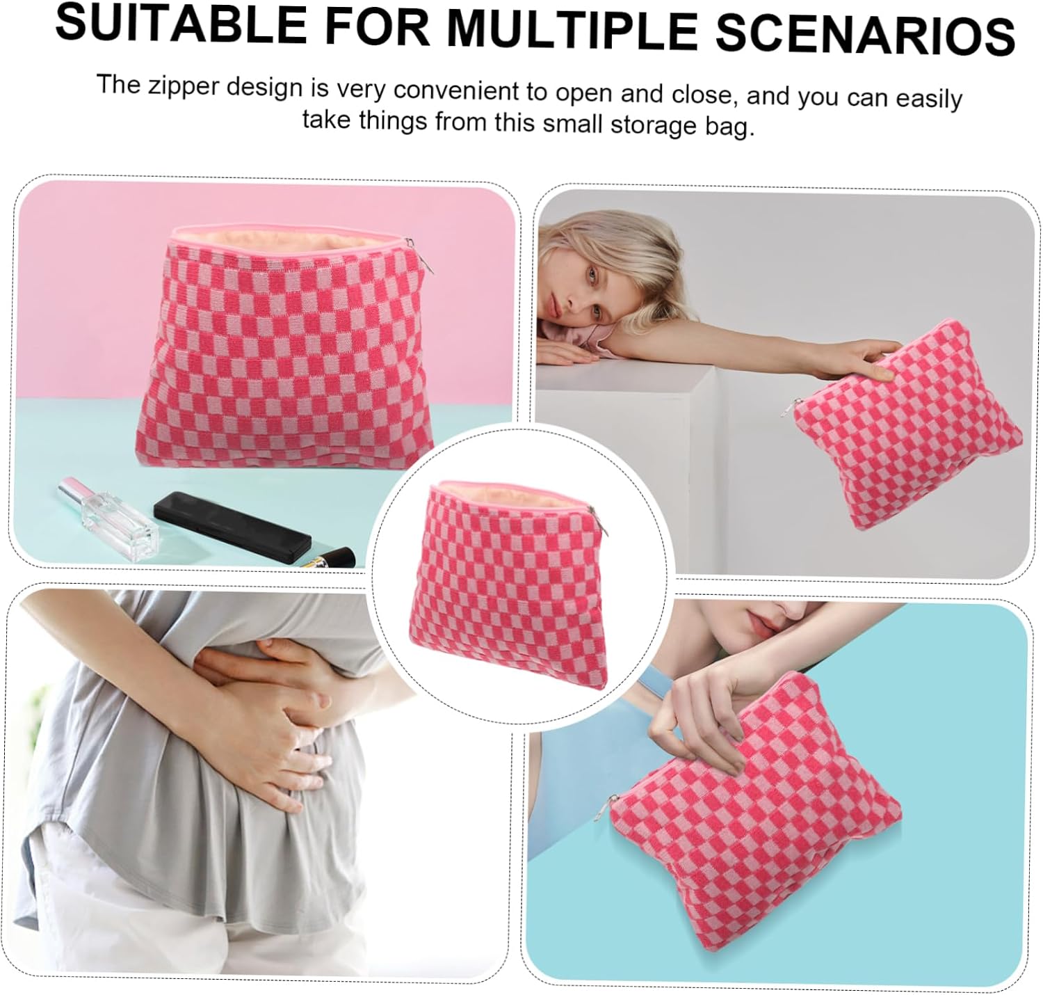 Portable Tampon Holder Bag Zipper Compact Mini Period Pouch for Women Multi-Function Makeup Storage for Travel Reusable Daily Use Female Accessory