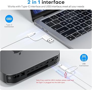 OMOTON USB-A & Type-C Dual Interface Wired Keyboard for Mac, Numeric Keypad