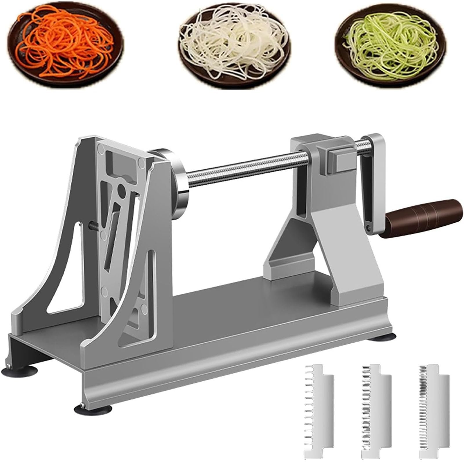MRJYK Manual Shredded Potato Machine, Potato Chip Slicer, with 3 Shredding Blades, Anti-slip Locking Device, Roller Handle, for Potatoes, Carrots, Cucumbers