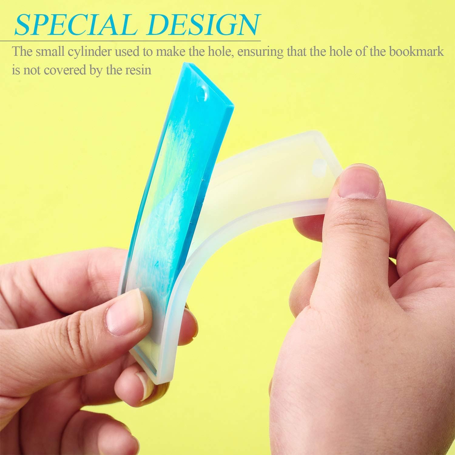 Bookmark Resin Mold Bookmark Silicone Mold Rectangle Resin Large/Medium Mould with Colorful Tassels for Jewelry DIY Craft Transparent Mold (20 Pieces)