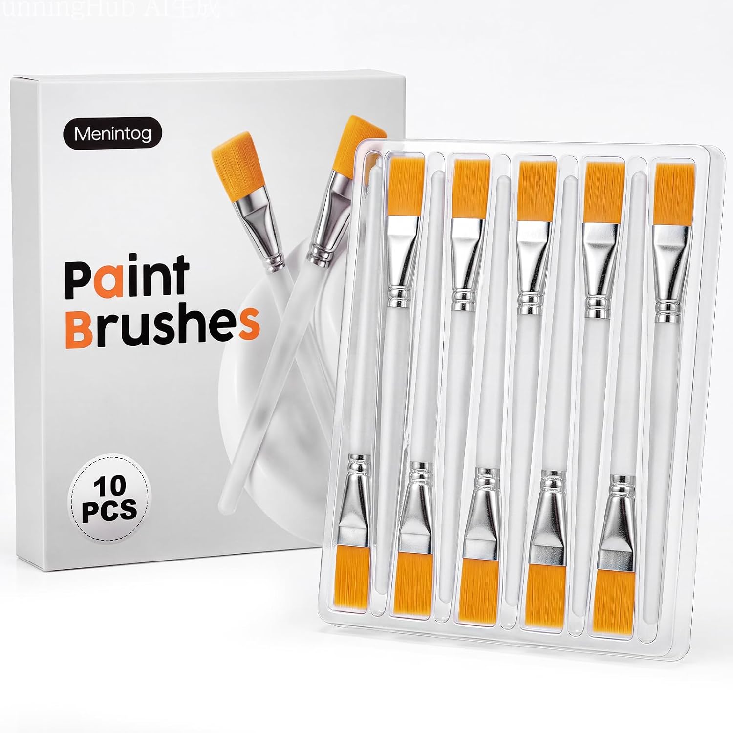 10 Pcs Flat Paint Brushes,1 Inch Acrylic Paint Brush for Beginner