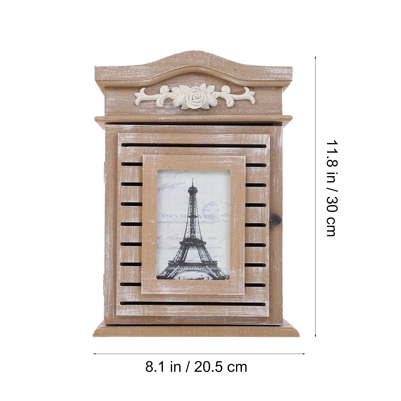 HOMSFOU Boîte à Clés en Bois Murale avec Porte-photo 6 Crochets Casier à Clés Décoratif pour Maison et Bureau Rangement Pratique Style Ancien Utilisation Couleur Style