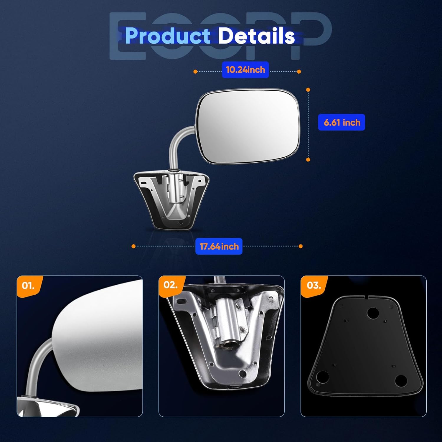 ECCPP Exterior Mirrors Replace with 1973-1991 For Chevy Blazer Suburban 1973-1987 Pickup Truck 1988-1991 Pickup Truck Driver and Passenger Side GM1321227