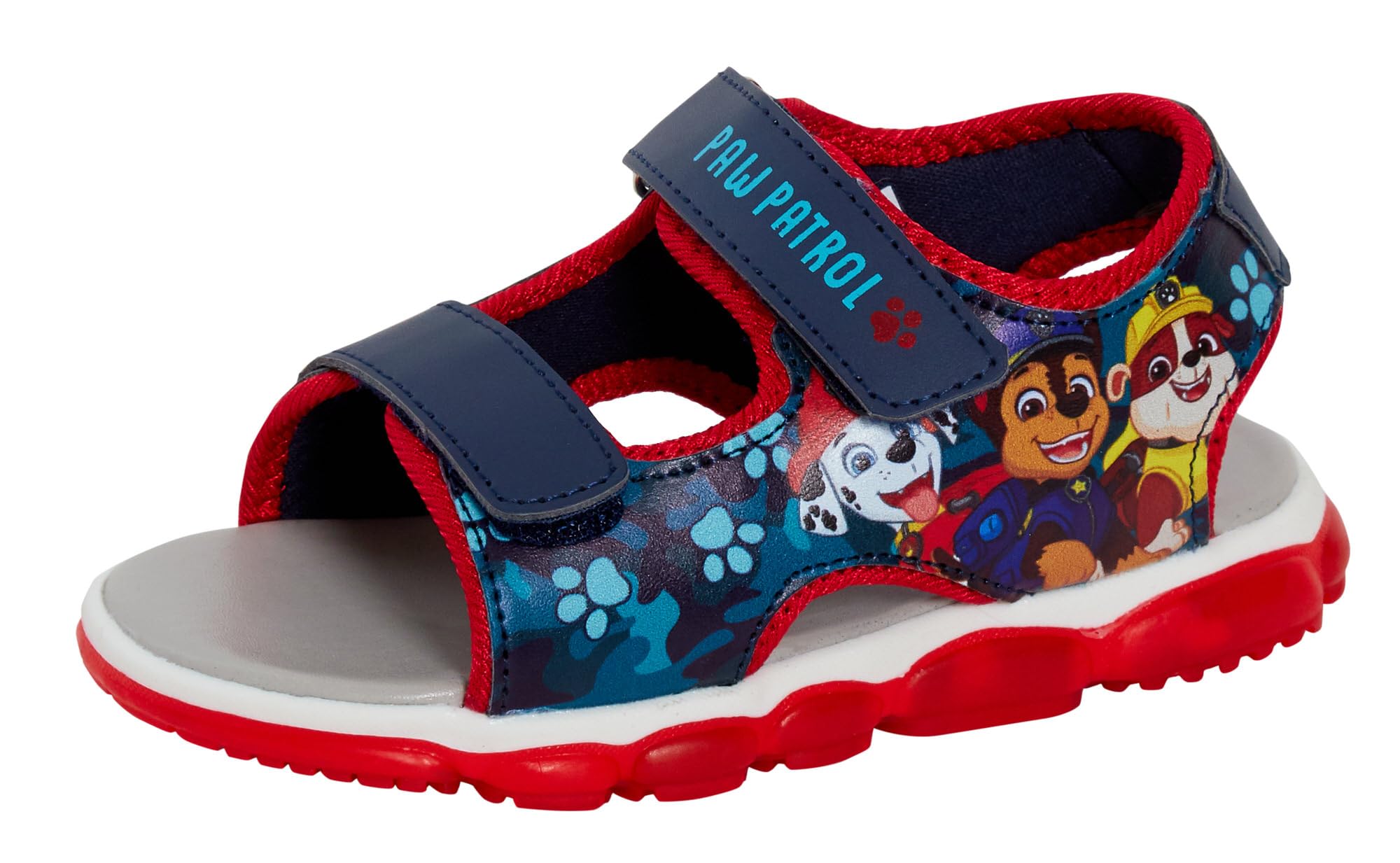 Paw Patrol Sandalias deportivas iluminadas para niños, con puntera abierta, fáciles de sujetar, zapatos de verano para niños