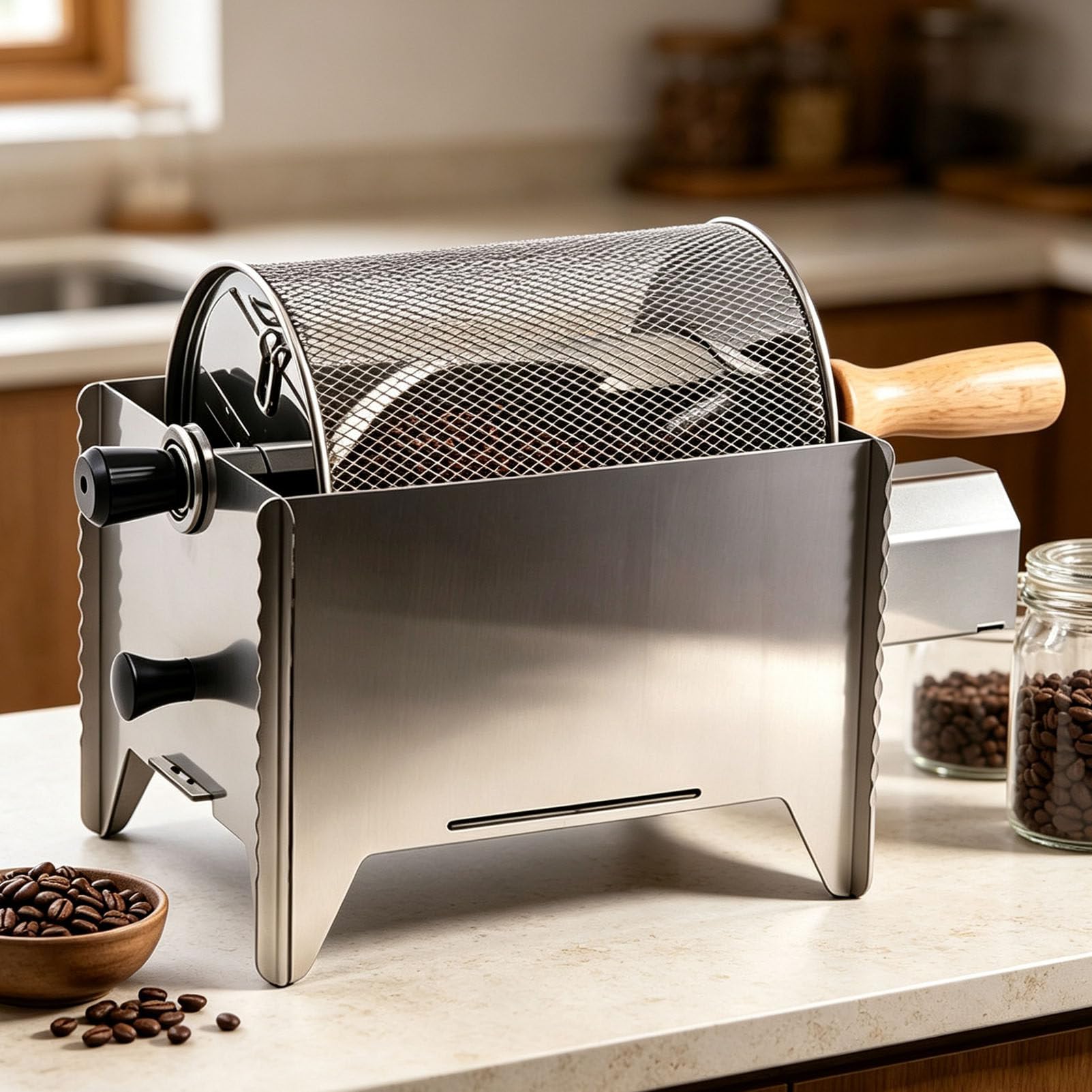 PioMue Detachable Stainless Steel Drum Coffee Bean Roaster Sieve