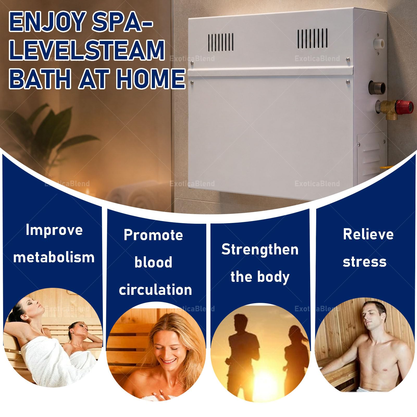 Système de douche générateur de vapeur 21 kW pour une expérience spa à