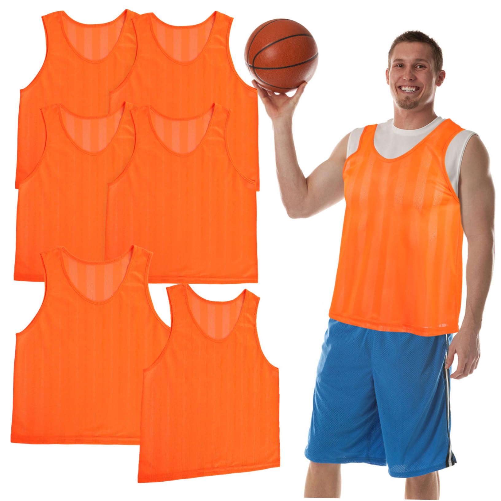 Chalecos de Práctica Deportiva de Malla, 6 Piezas, Adultos
