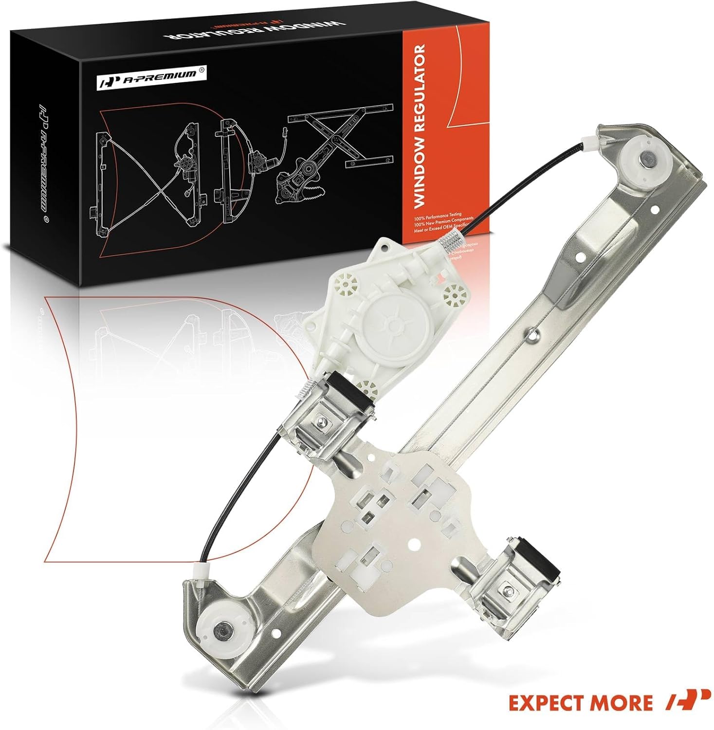 A-Premium Power Window Regulator Compatible with Ford Fusion 2006-2012 & Lincoln MKZ 2007-2012, Zephyr 2006 & Mercury Milan 2006-2011, Rear Left Driver Side