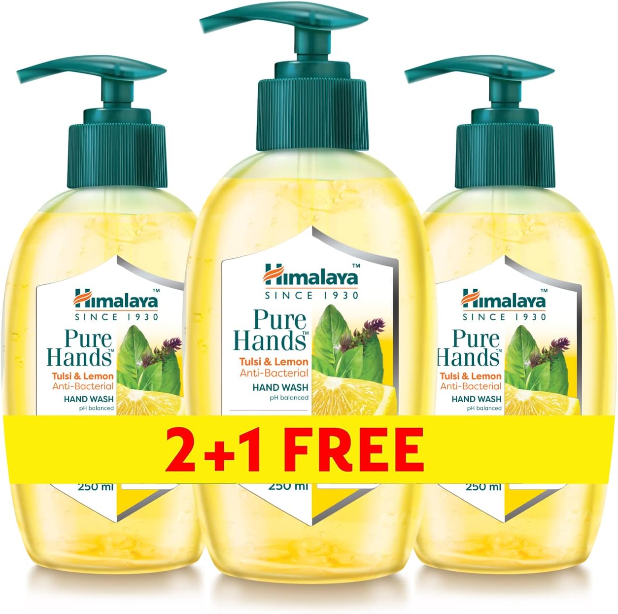 Himalaya Purehands Hand Wash Liquid Tulsi & Lemon Protect Your Hands from Germs- 3 X 250ml