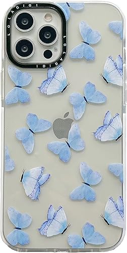 Miniatura 6 de Funda para iPhone 11 Pro para mujer, bonito diseño femenino de mariposa azul transparente, diseño femenino de dibujos animados, para niñas y