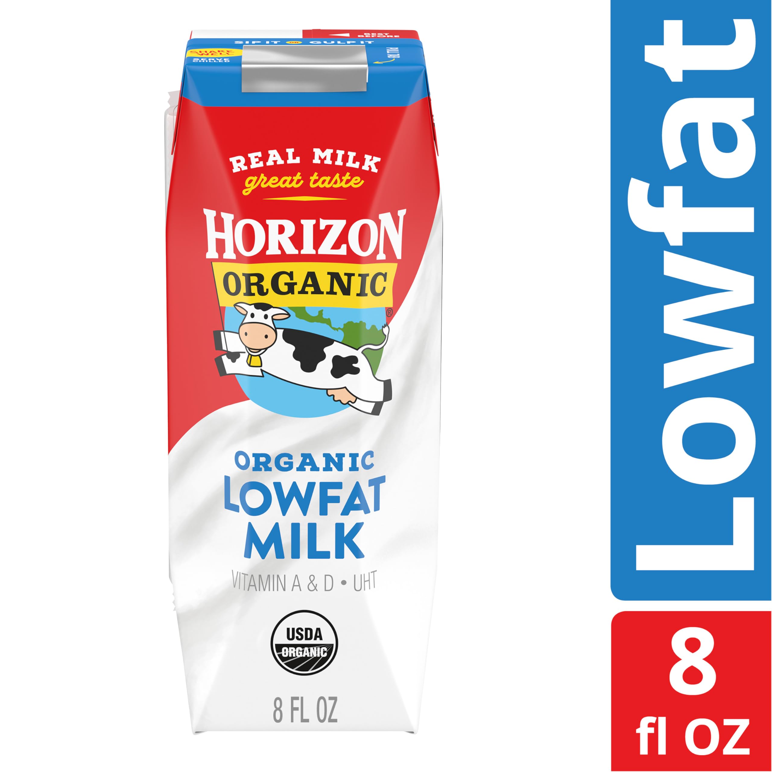 Horizon Organic Shelf Stable 1% Lowfat Milk Box, 8 fl oz - 8g Protein per Serving