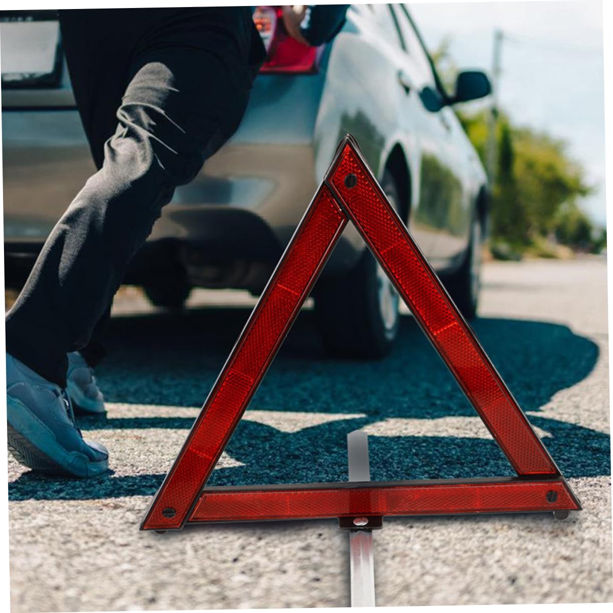 Warning Safety Triangle 5pcs Foldable Car Safety Reflectors Roadside Emergency Triangle Reflectors Sturdy Plastic Night Visibility